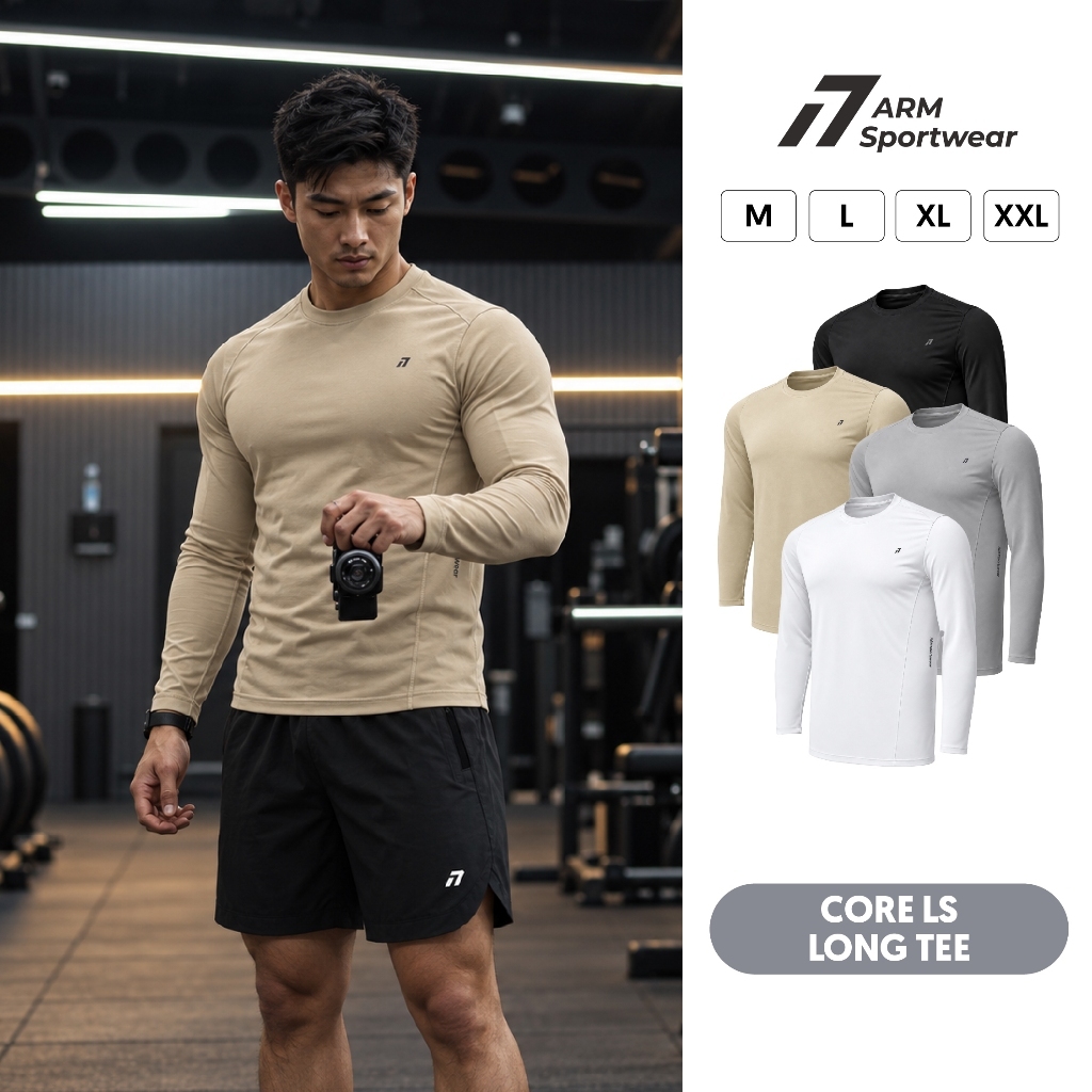 Áo Thun Dài Tay Nam Giữ Nhiệt Thể Thao CORE LS ARM Chất Thun Lạnh Co Giãn, Mềm Mịn, Thoáng Khí