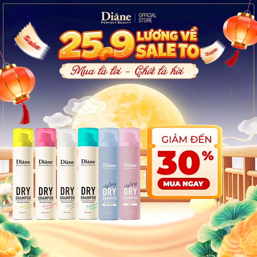 Dầu gội khô làm mềm bóng tóc làm sạch tóc dầu bết dính Diane Perfect Beauty Dry Shampoo 95g