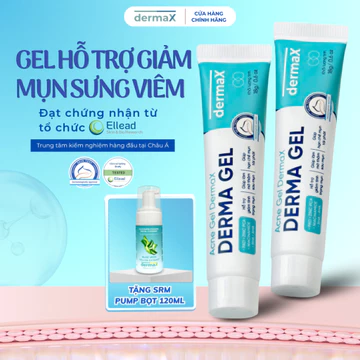 Gel Chấm Mụn Hỗ trợ Giảm Mụn Viêm, Mờ Thâm, Hỗ Trợ Ngăn Ngừa Mụn Tái Lại DermaX Derma Gel 18g