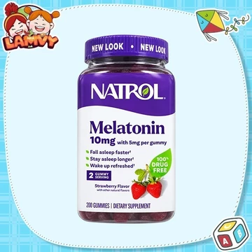 NHALAMVY - (DATE 8/2027) Kẹo dẻo giúp ngủ ngon Natrol Gummies Melatonin 10mg Mỹ