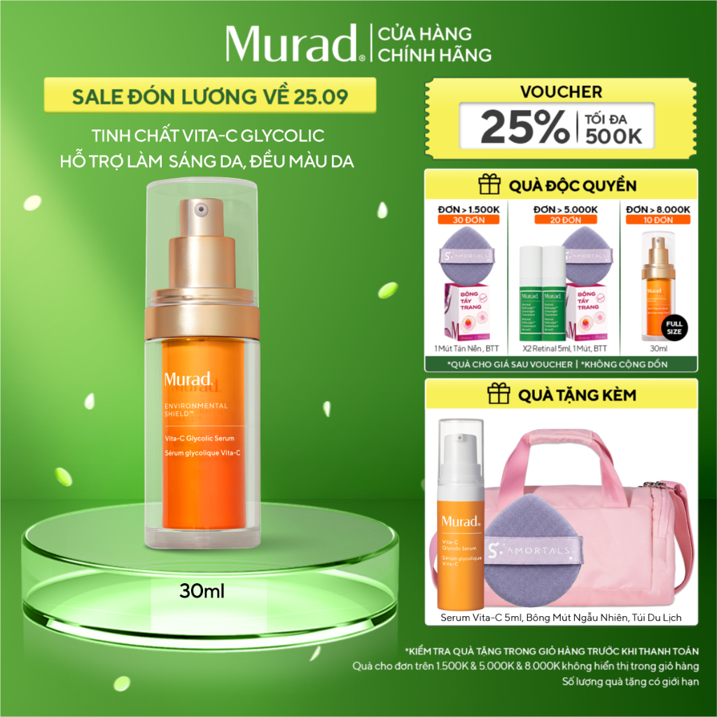 Tinh chất hỗ trợ sáng da, làm đều màu da Murad Vita-C Glycolic Serum 30ml