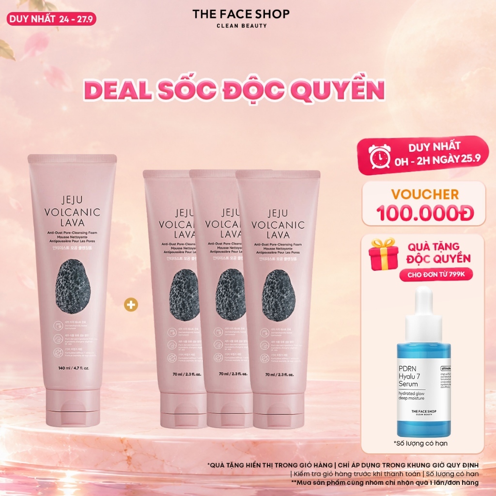 [SALE]Combo Sữa Rửa Mặt Làm Sạch Thefaceshop Jeju Volcanic (tùy chọn combo)