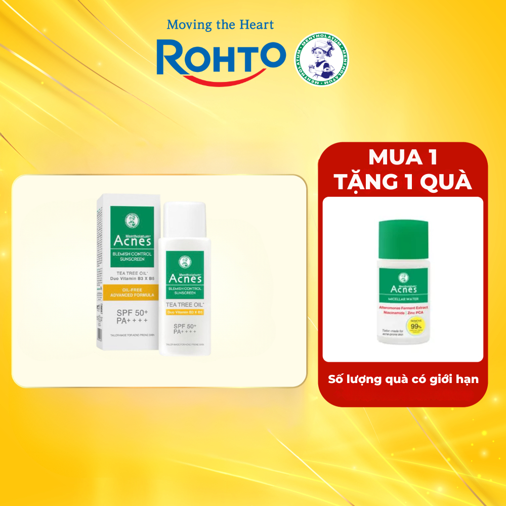 [Gimick tặng NTT40ml] Sữa Chống Nắng Acnes Blemish Control Giảm Mụn, Chống Nắng Chuyên Cho Da Mụn 50g