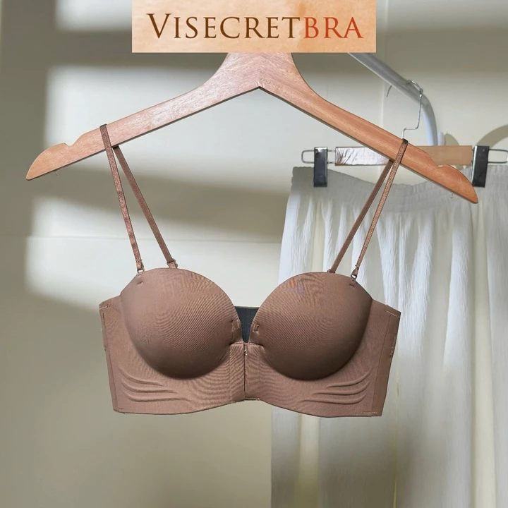 Áo Lót Áo Bra Nữ Visecreet Bra Chất Su Áo Không Dây Cài Trước Nâng Quả Tạo Khu Vé Mút Dày 4CM Che Mỡ