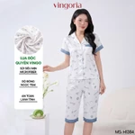 Bộ đồ ngủ nữ Pijama lụa VINGO/VINGORIA tay cộc thu đông H1380 — ảnh 1