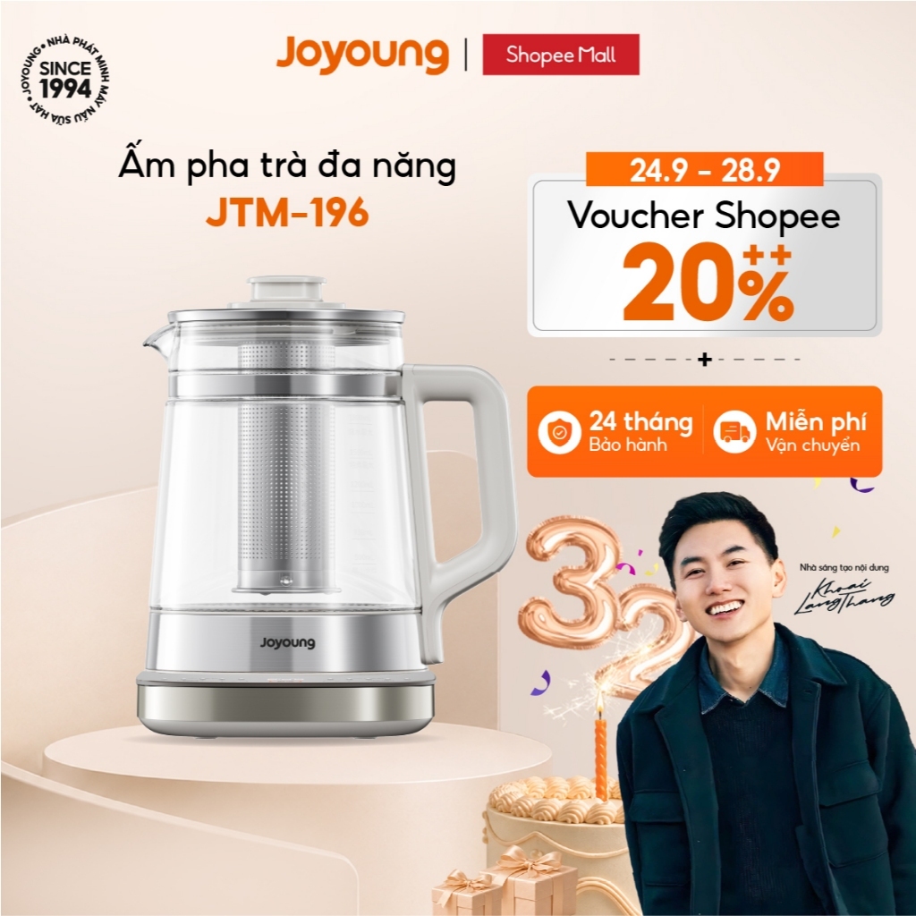 Ấm pha trà đa năng Joyoung JTM-196 | Dung tích 1.8L | Công suất 1200W
