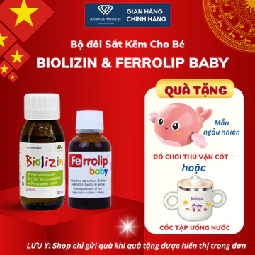 [Quà Xinh] Bộ Đôi Sắt Ferrolip BABY và Kẽm Biolizin Giúp Bé Phát Triển Thể Chất Dành Cho Bé Có Tích Điểm
