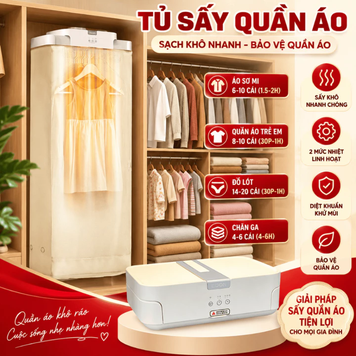 Máy Sấy Quần Áo Gấp Gọn Treo Tường Thiết Kế Sang Trọng Nhỏ Gọn Tiết Kiệm Điện Công Nghệ Sấy 3D