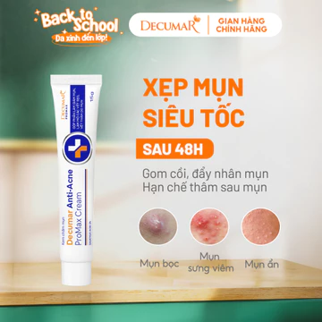 Kem Chấm Mụn Decumar Anti-Acne ProMax Cream 15g, hỗ trợ giảm sưng viêm, sưng đỏ, se cồi mụn hiệu quả