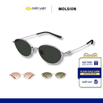 Kính Mát Nữ MOLSION MM7002, Kính Mát Oval Thời Trang, Kính Mát Titanium Cao Cấp , Kính Mát Chính Hãng Mắt Việt