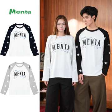Áo Thun Dài Tay Nam MENTA Ragian Phối Màu, Áo Long Sleeve Form Rộng Họa Tiết Ngôi Sao (ADS)