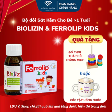 [Quà Tự Chọn] Bộ Đôi Sắt Ferrolip Kids Và Kẽm Biolizin Giúp Bé Phát Triển Thể Chất Dành Cho Bé >1 Tuổi Có Tích Điểm