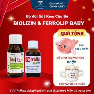 [Quà Tự Chọn] Bộ Đôi Sắt Ferrolip Baby và Kẽm Biolizin Giúp Bé Phát Triển Thể Chất Dành Cho Bé Có Tích Điểm