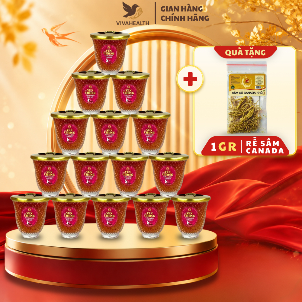Combo 16 Ly Yến Chưng Collagen Lựu Đỏ Healwa 70ml –Bí Quyết Giữ Gìn Thanh Xuân