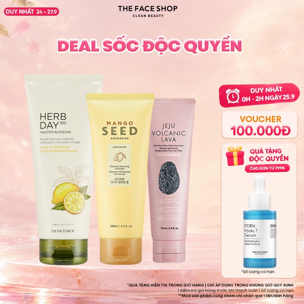 [FS]Combo 3 Sữa Rửa Mặt THE FACE SHOP Dành Cho Mọi Loại Da (mix nhiều loại)