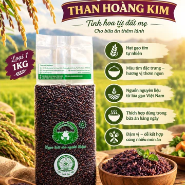 (1 KG/TÚI) Gạo tím gạo lứt ST25 Hoàng Kim Thiên Ân - Gạo Cao Cấp Thơm Ngon Dẻo Ngọt Tự Nhiên - Giàu dinh dưỡng