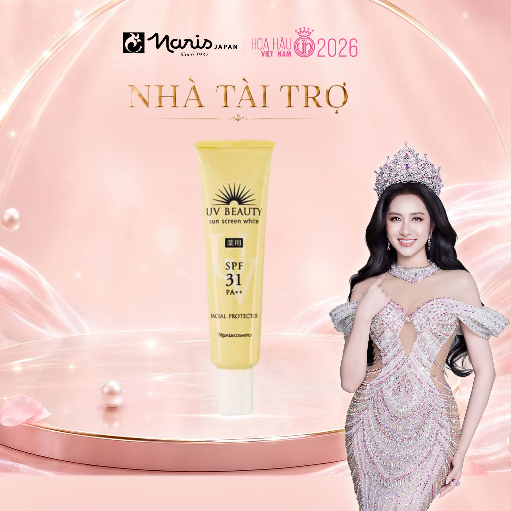 Kem chống nắng nâng tông Naris UV Beauty Sun Screen White SPF31 PA++ 40g