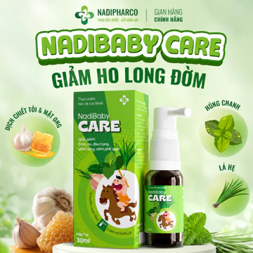 Xịt Ho Nadibaby Care Dạng Xịt Giảm Ho Dịu Họng, Viêm Đường Hô Hấp, Siro Ho Thảo Dược - Lọ 15Ml