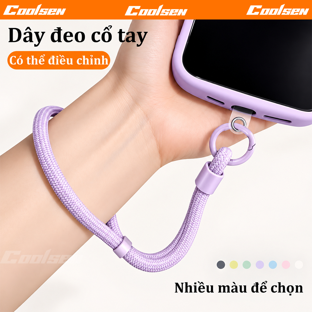 Dây đeo cổ tay đan dây ngắn dây đeo ốp lưng điện thoại không kén dòng máy dùng cho iPhone OPPO Samsung Xiaomi