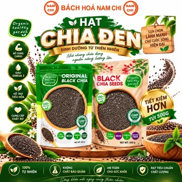Hạt Chia BLACK CHIA SEEDS Organic Healthy Garden Nhập Khẩu Ấn Độ Chia Sạch Đẹp Da Đẹp Dáng Hương Vị Thơm Ngon Healthy