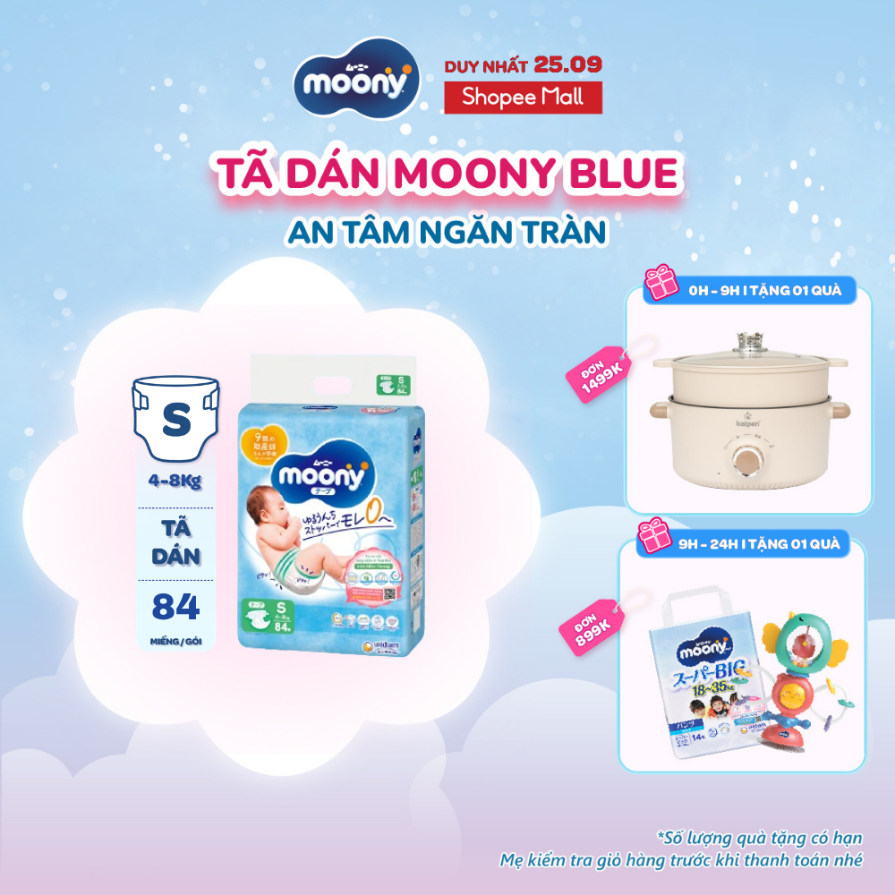 Tã dán cao cấp Moony NB/S/M/L - Nhập khẩu từ Nhật Bản