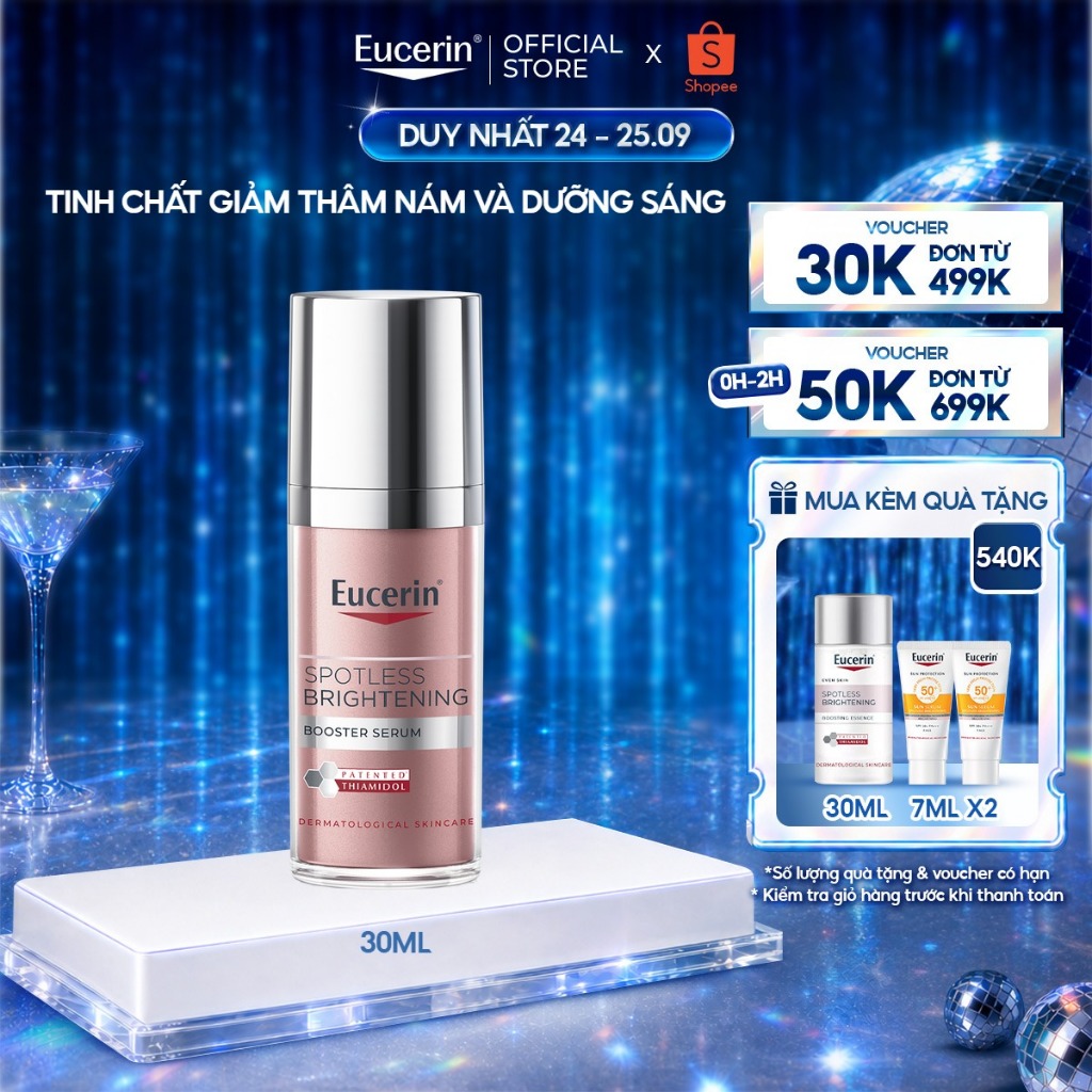 Tinh chất giảm thâm nám & dưỡng sáng Eucerin Spotless Brightening Booster Serum 30ml | Serum mờ thâm sáng da | Skincare