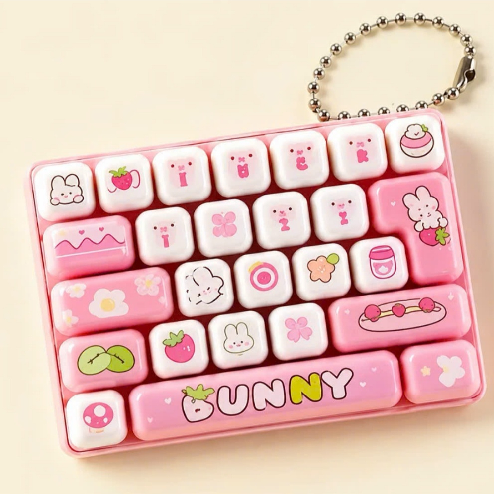 Móc Khóa Mini 26 Phím Bàn Phím Fidget Đồ Chơi Móc Khóa, Dễ Thương Clicker Đồ Chơi Giảm Căng Thẳng