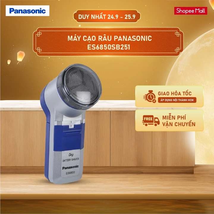 Máy cạo râu Panasonic ES6850SB251 - Tặng kèm 2 viên Evolta AA - Hàng chính hãng