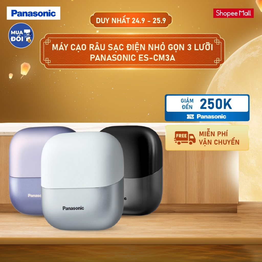 Máy Cạo Râu Sạc điện Nhỏ gọn 3 lưỡi thép không gỉ ES-CM3A - Cạo râu êm ái
