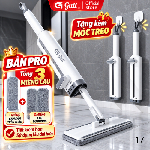 Cây lau bếp mini tự vắt, lau bếp đa năng, lau bàn bếp tự vắt, lau kính xoay 360 độ cầm tay tiện lợi