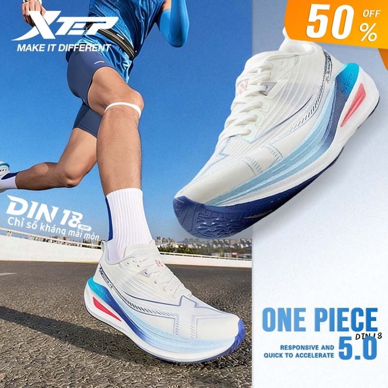 XTEP One Piece 5.0 Giày chạy nam mùa hè mới, giày thể thao marathon, đế giày CPU, công nghệ ACE nhẹ hơn, tăng tốc nhanh