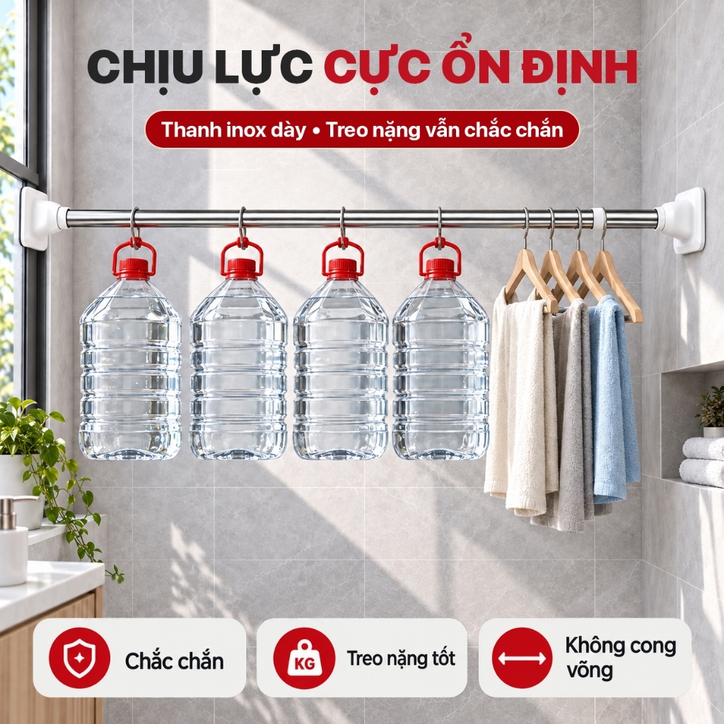 Thanh treo quần áo không cần khoan - Giá Tốt, Sale Tháng 10, Ship 0 ...