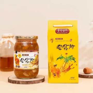 [QUÀ TẶNG CAO CẤP ] Sâm ngâm mật ong HONEY GINSENG TEA Hàn Quốc, sâm tươi ngâm mật ong - lọ 580g