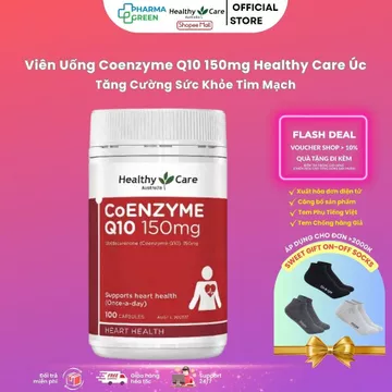 Viên uống Coenzyme Q10 150mg Healthy Care Australia hỗ trợ sức khỏe tim mạch 100 viên