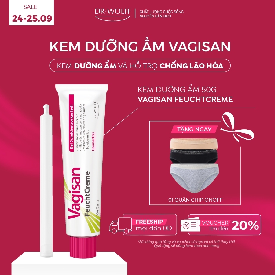 Kem dưỡng ẩm Vagisan FeuchtCreme làm mềm và chống lão hóa vùng kín dành cho phụ nữ