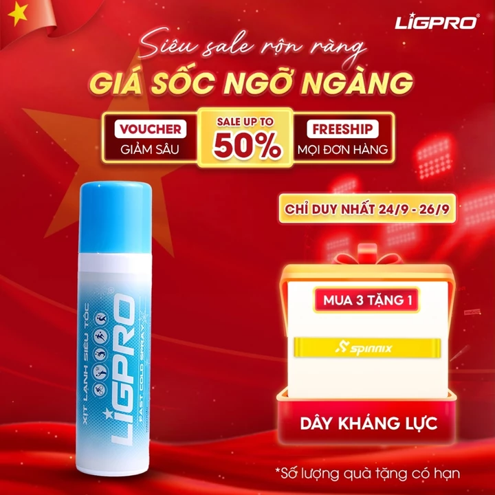 Chai Xịt Lạnh Giảm Đau Siêu Tốc LIGPRO Giảm Đau Nhanh Chấn Thương Trong Sơ Cứu Thể Thao 200ml
