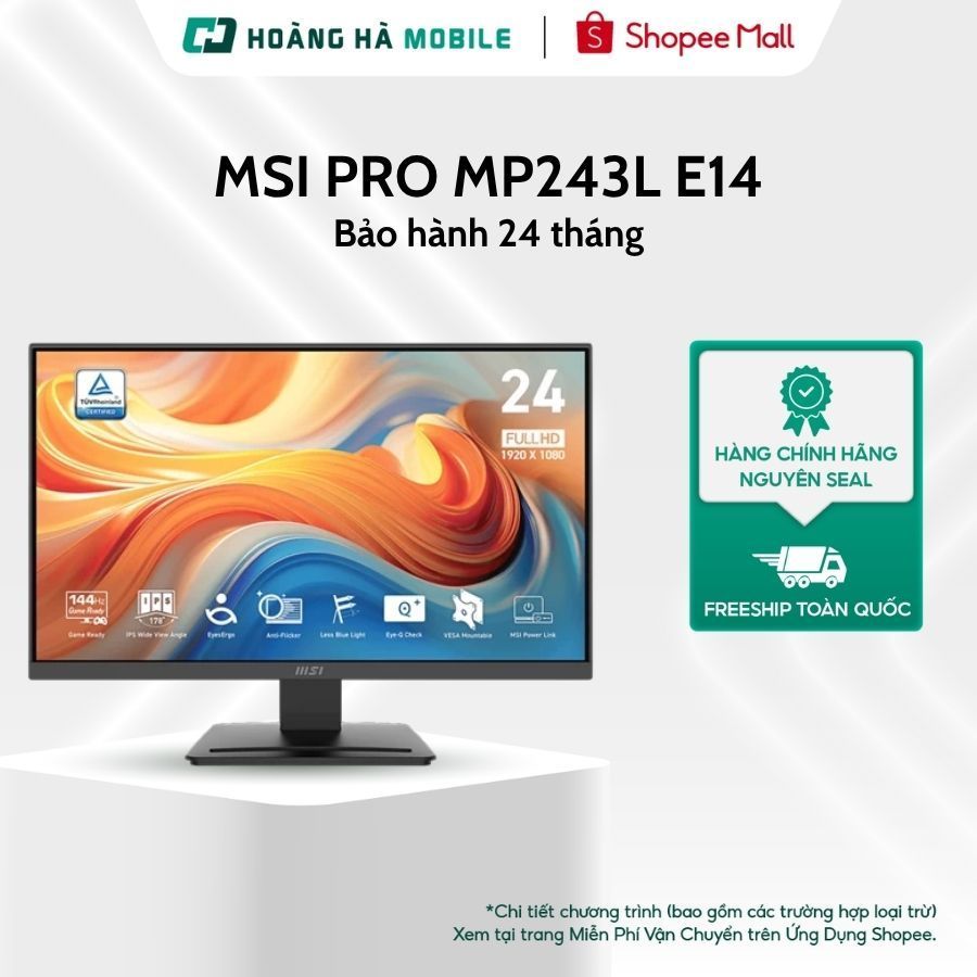 Màn hình MSI PRO MP243L E14 (23.8"/ IPS/FHD/144Hz/1 ms)/ MSI PRO MP273L E14 27 inch - Chính hãng