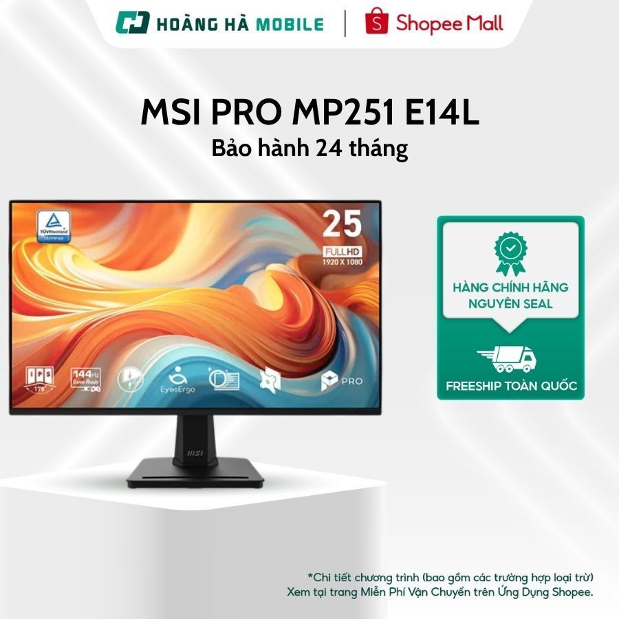 (Hỏa tốc)Màn hình MSI PRO MP251 E14L (24.5 inch/FHD/IPS/144Hz/1ms) - Chính hãng