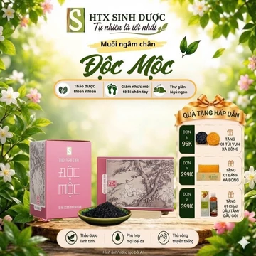 Muối Ngâm Chân Độc Mộc (Hộp 10 gói), hỗ trợ khử mùi hôi chân tay, hỗ trợ giảm đau mỏi chân - HTX Sinh Dược