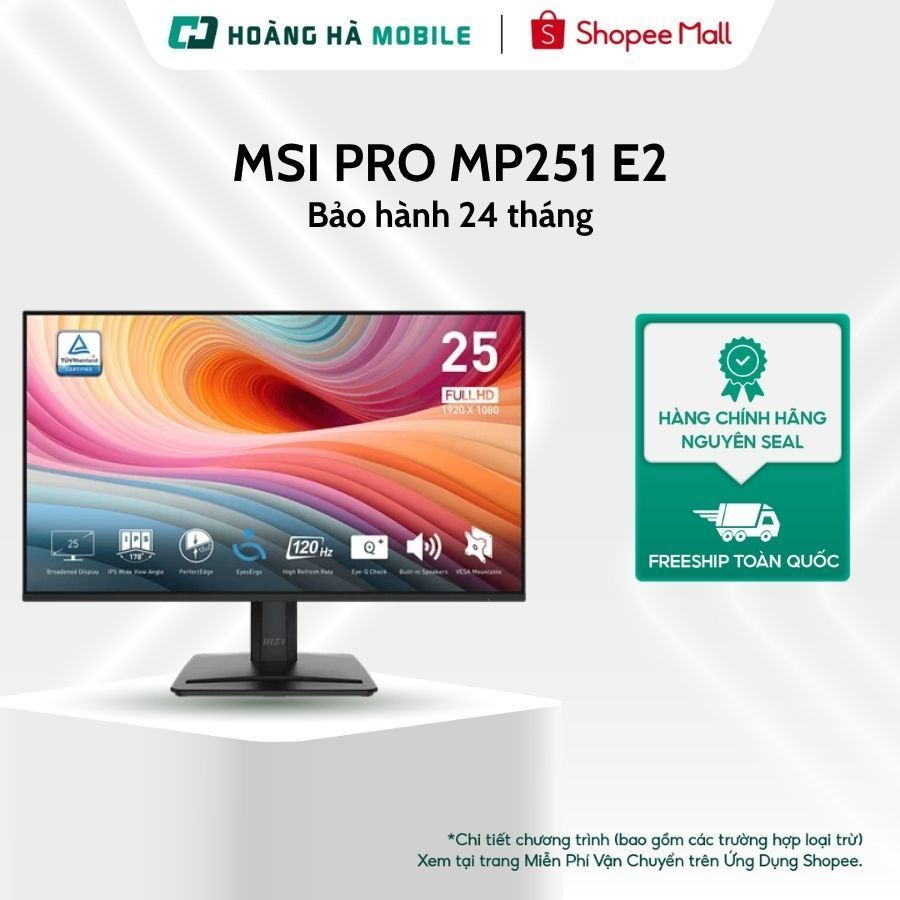 Màn hình MSI PRO MSI PRO MP251 E14L (144Hz/1ms) / MP251 E2/ MP251L E2/ (24.5 inch/FHD/IPS/120Hz/1ms) Chính hãng