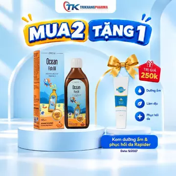 Dầu Cá Cho Bé Omega 3 DHA EPA Ocean Fish Oil ORZAX Bổ Sung Vitamin Khoáng Chất Phát Triển Trí Não Thị Giác