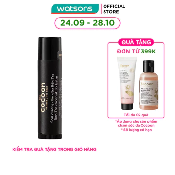 Son Dưỡng Dầu Dừa Cocoon Ben Tre Coconut Lip Balm With Shea Butter & Vitamin E 5g