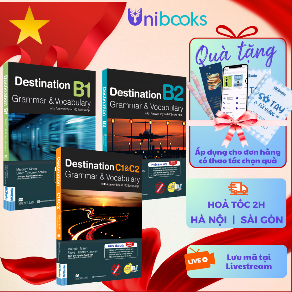 Sách - Trọn bộ Destination B1 + B2 + C1&C2 Grammar & Vocabulary Lẻ/combo - MCBooks