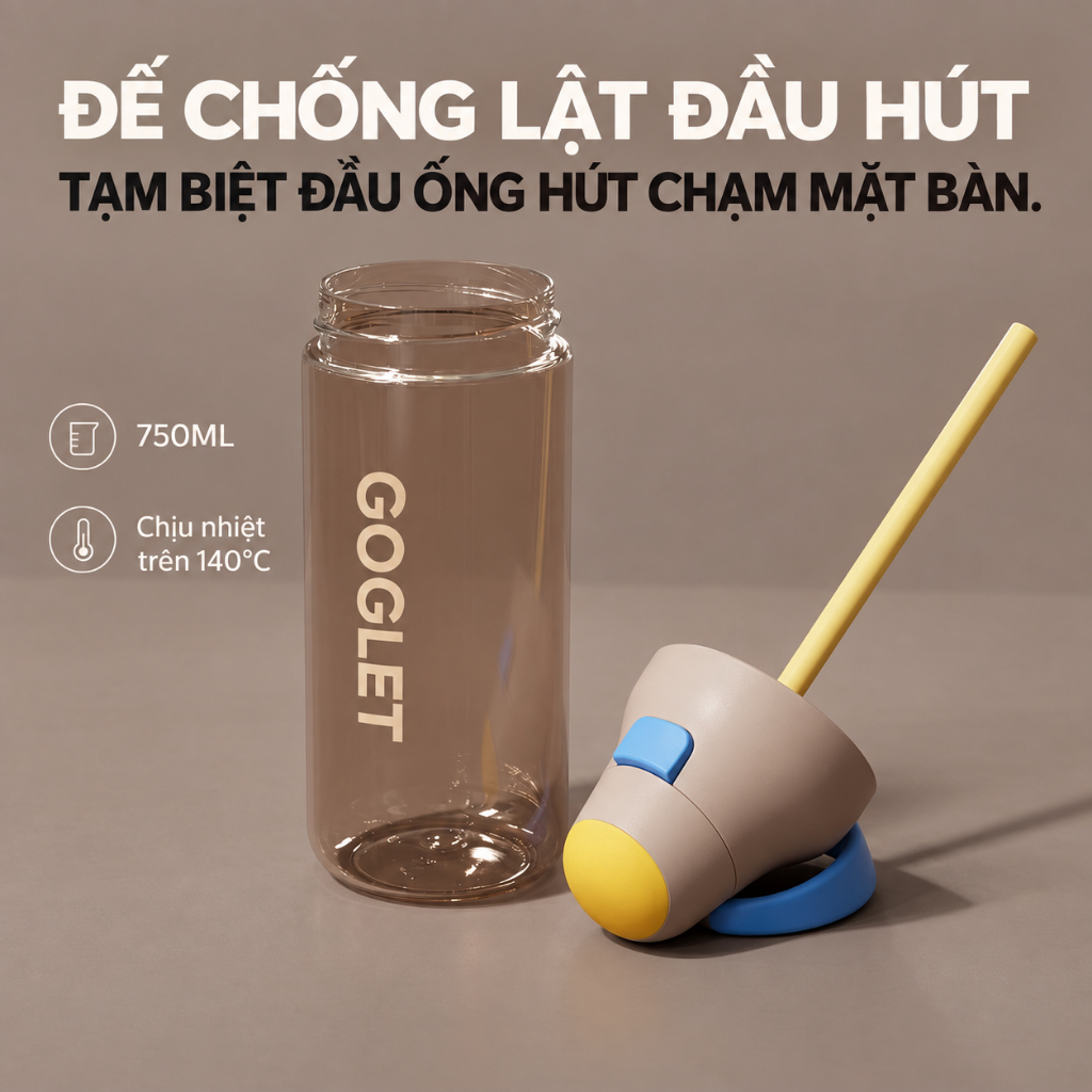 Bình Nước GOGLET Nhựa Thể Thao 4 Màu – Gọn Nhẹ, Tiện Mang Theo, Dùng Đi Học, Đi Làm, Tập Gym | BigBuy360 - bigbuy360.vn