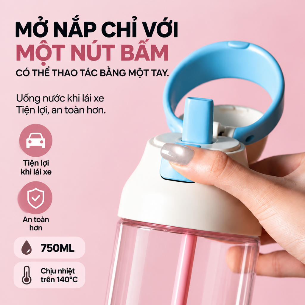 Bình Nước GOGLET Nhựa Thể Thao 4 Màu – Gọn Nhẹ, Tiện Mang Theo, Dùng Đi Học, Đi Làm, Tập Gym | BigBuy360 - bigbuy360.vn