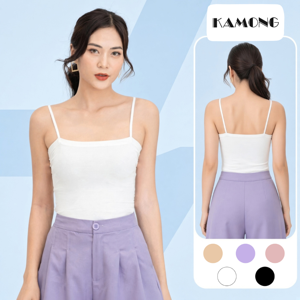 Áo hai dây thun nữ cao cấp KAMONG co dãn tốt A133
