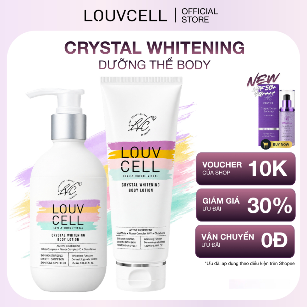 [VHL REVIEW] Bộ Đôi Kem Body Dưỡng Thể Trắng Da Cấp Ẩm 120ml + 250ml, Tiện Lợi, Mang Đi Hằng Ngày