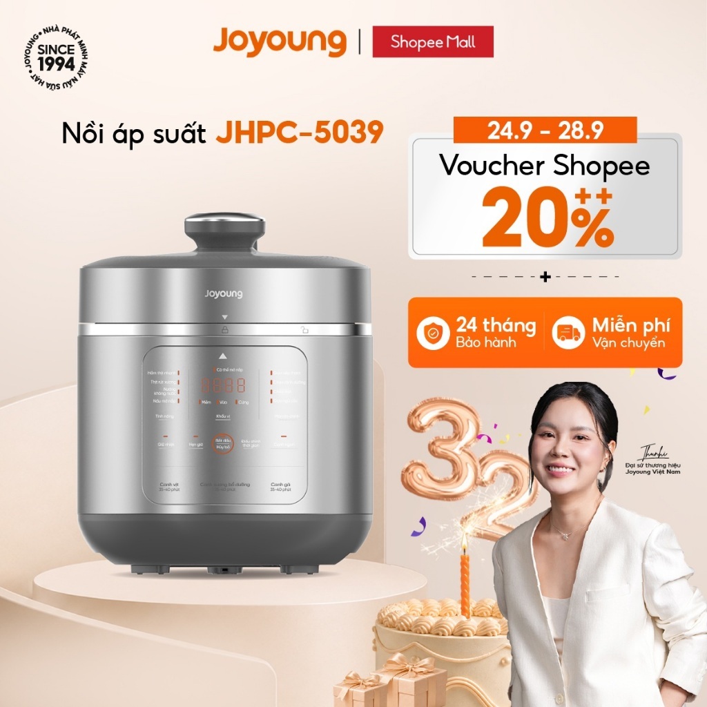 Nồi áp suất Joyoung JHPC-5039 | Dung tích 5L | Công suất 900W