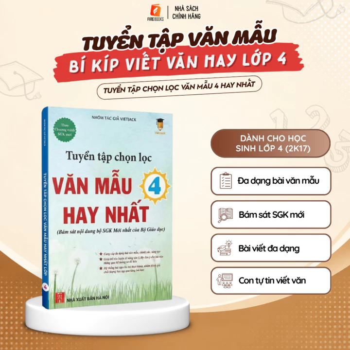 Sách Văn Mẫu Lớp 4 Hay Nhất 2026 - Theo SGK Mới Bộ Kết Nối Tri Thức | Sách Tham Khảo VietJack
