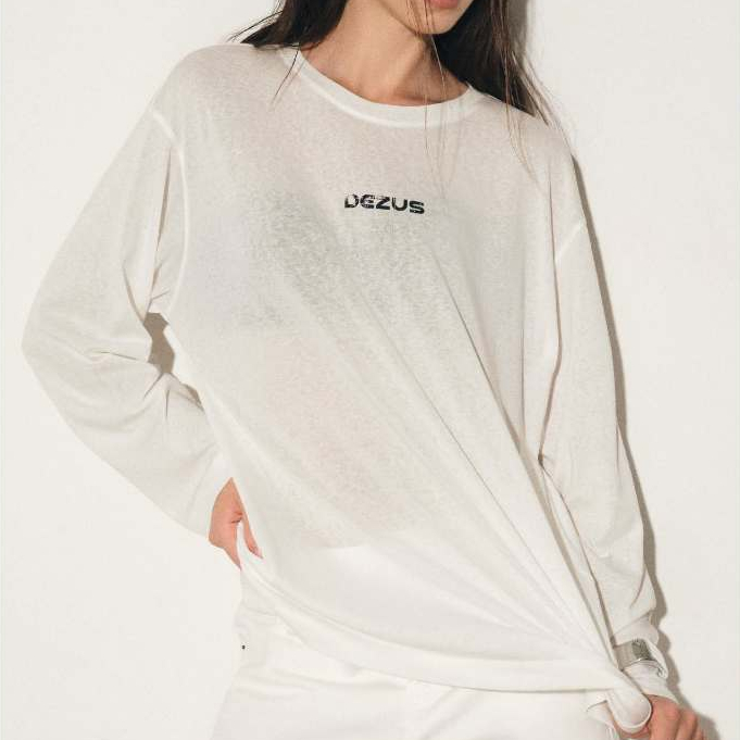 [DEZUS] Áo Thun Nữ Trắng Tay Dài Chất Cotton Mỏng, Nhẹ Dáng Suông Rộng Basic - EVELINA TSHIRT - 1WASD001A262